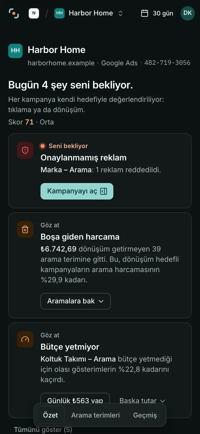 Telefonda Odak.